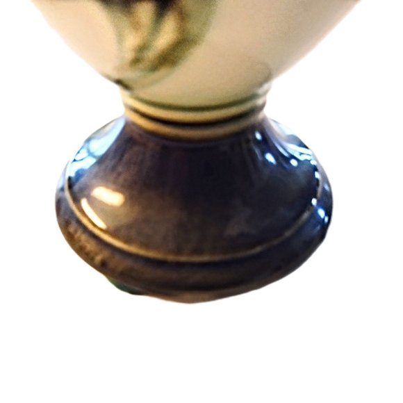 VTG HULL POTTERY 7" Pitcher Ewer Vase (W6 Woodland) Blue & Green w/Twig Handle - Picture 7 of 12